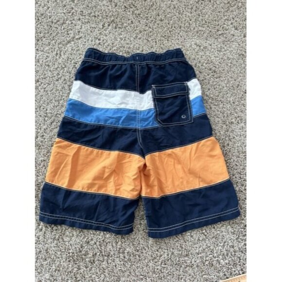 Nautica Swim Trunks Youth M Medium 10-12 Navy Color Block Bathing Suit Pockets - Picture 8 of 8